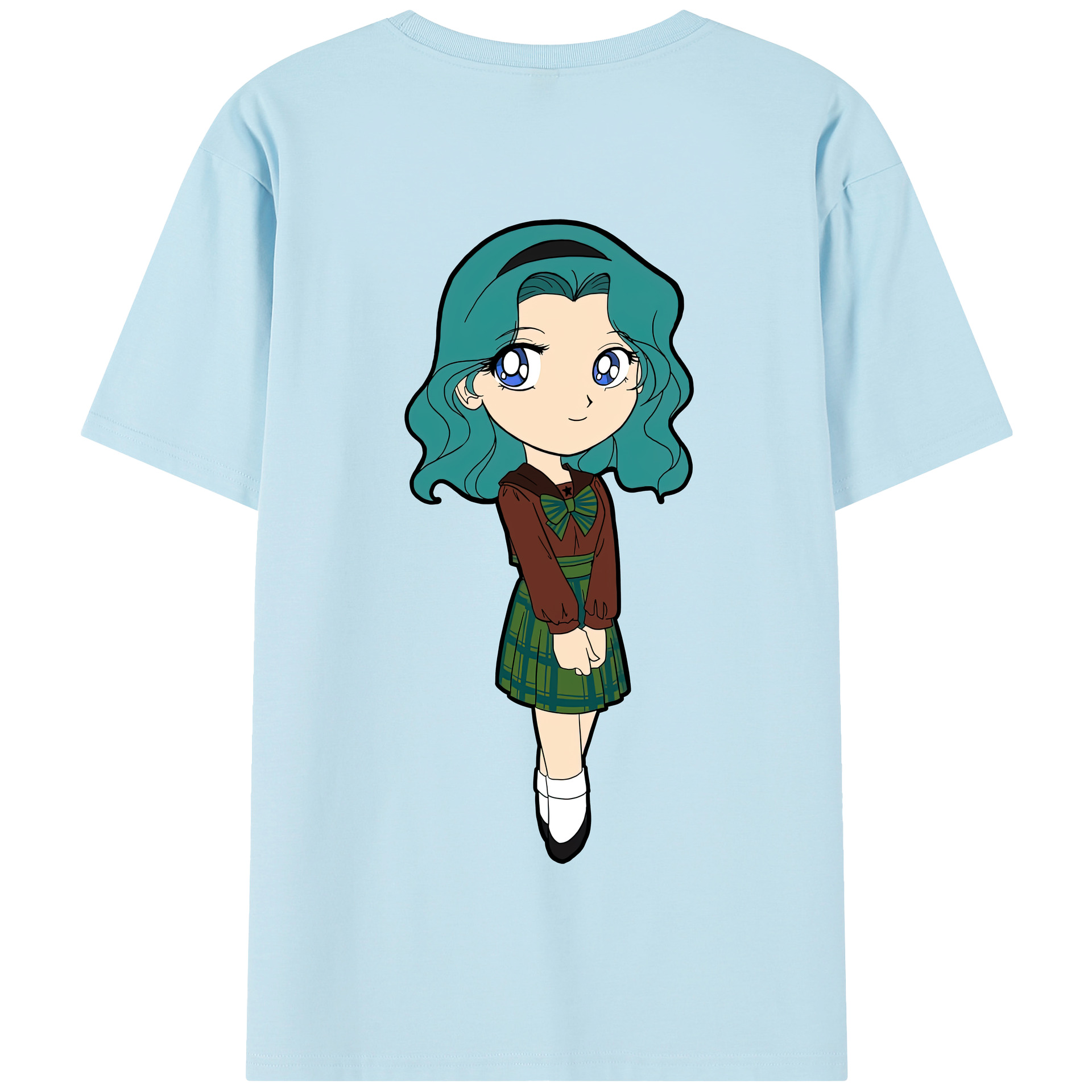 （画像用） 美少女戦士セーラームーン 海王 みちる（かいおう みちる） Sailor Moon Kaiou Michiru 綿100％半袖Tシャツ（背面プリント）